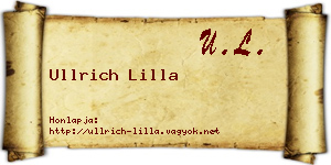 Ullrich Lilla névjegykártya
